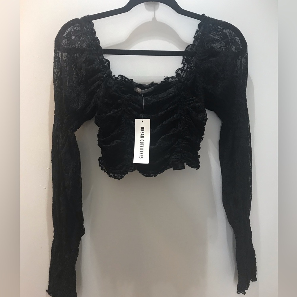 Urban outfitters off shoulder lace crop top